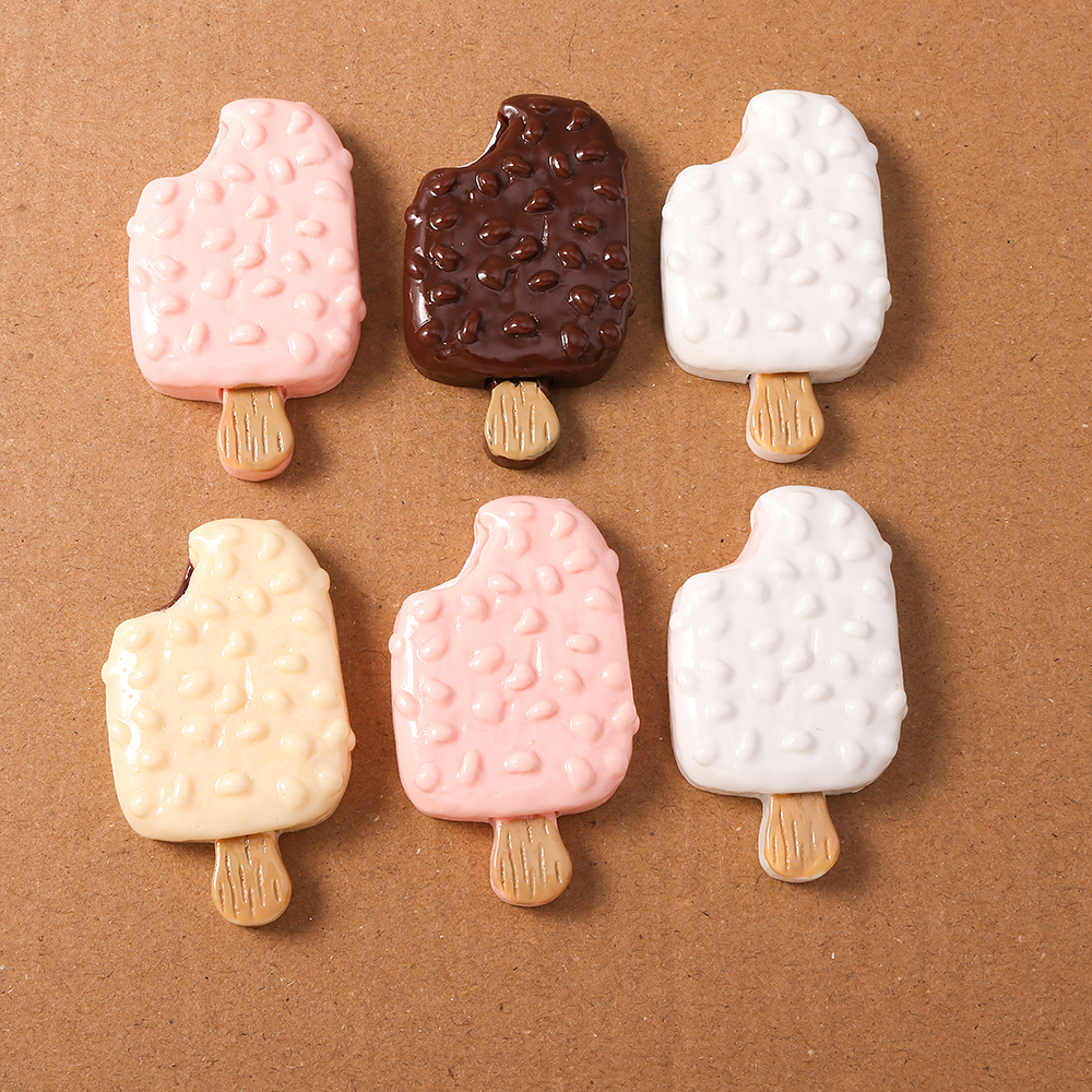 Embellishments For Scrapbooking - 4pcs Simulation Food Ice Cream Charms