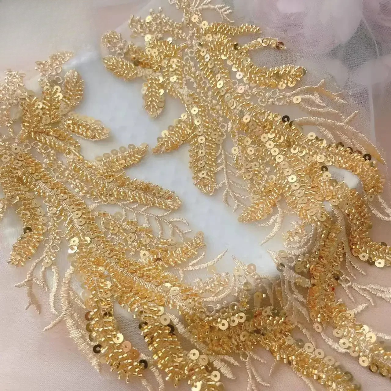 Applique Patch Flower - Beaded Sequins 3D Decals Mirror Flower