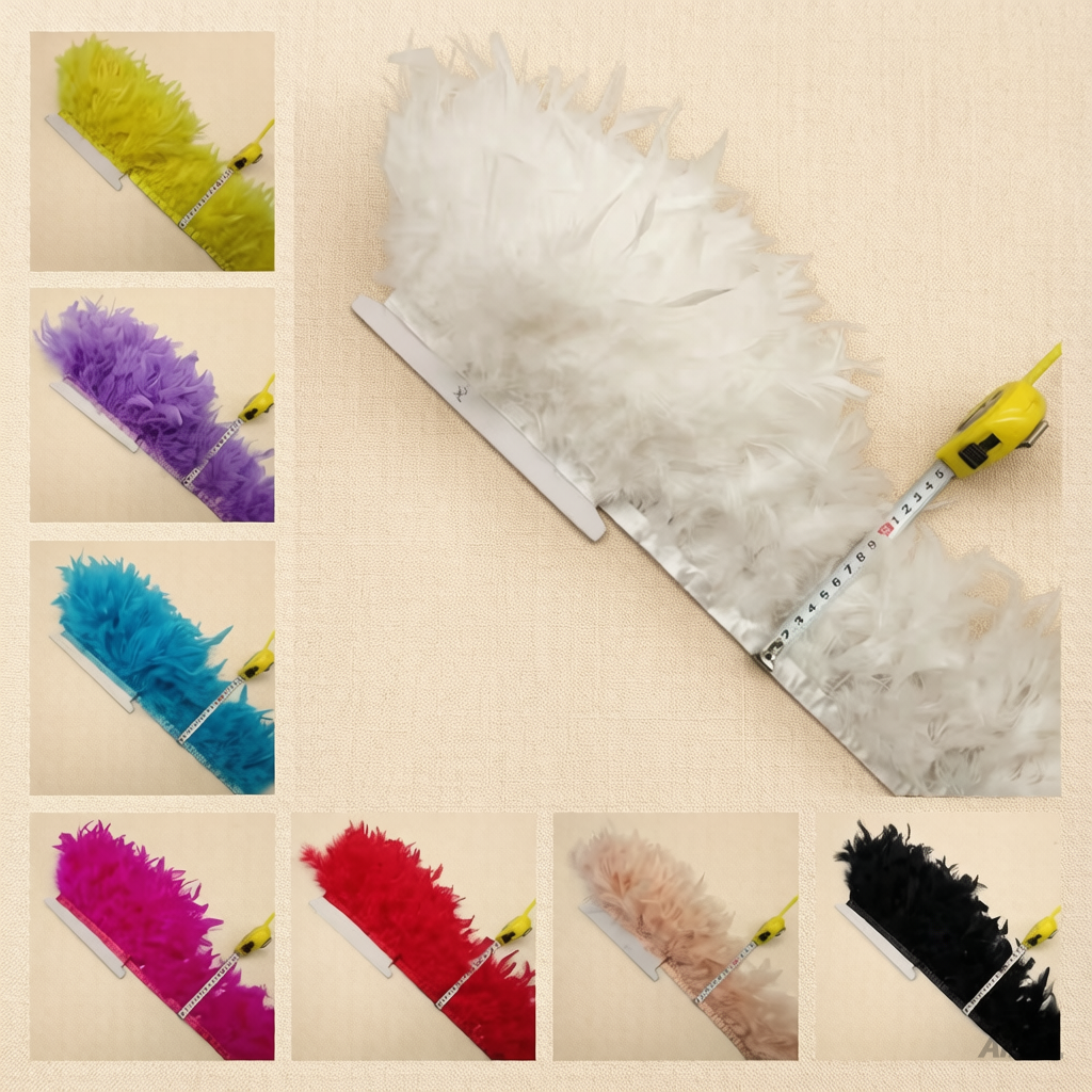 Feather Trim Marabou - 2 Yards Turkey Feather Trim Fluffy