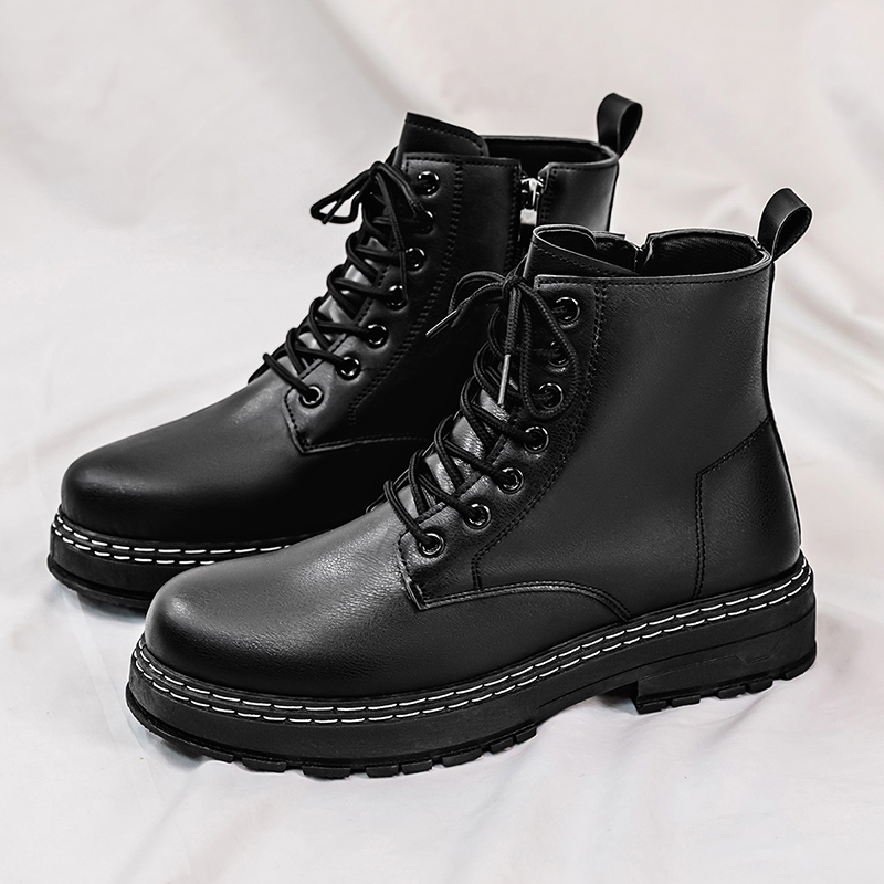 Guipure Lace Panel - Men's 4-Season Black Patent Leather Motorcycle
