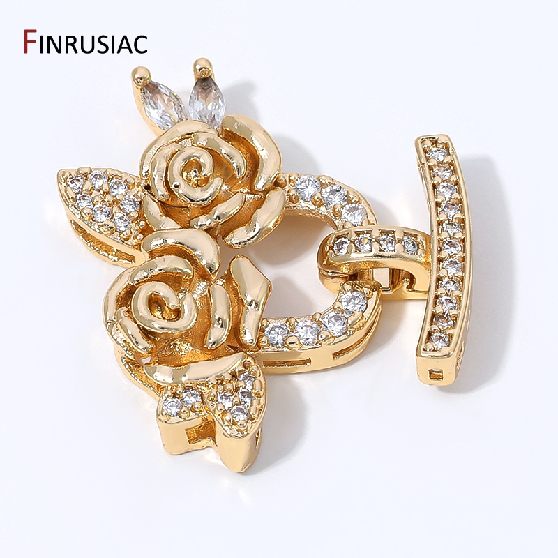 Embellishment Crafts - 14K Gold Plated Brass Zircon Flower