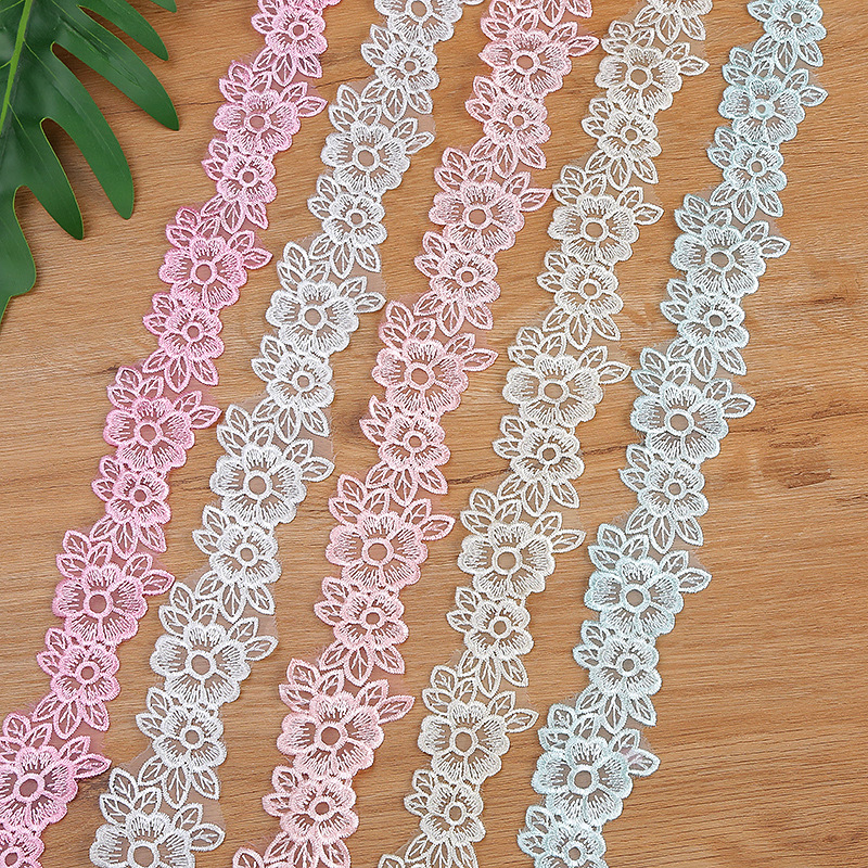 Lace Ribbon Trim - 5CM Width Embroidered Organza Flower Lace