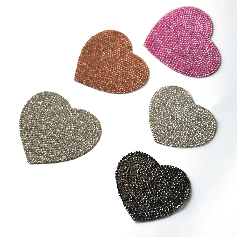 Hotfix Rhinestone Sheet - 1pc Bling Rhinestone Hotfix Heart Patches