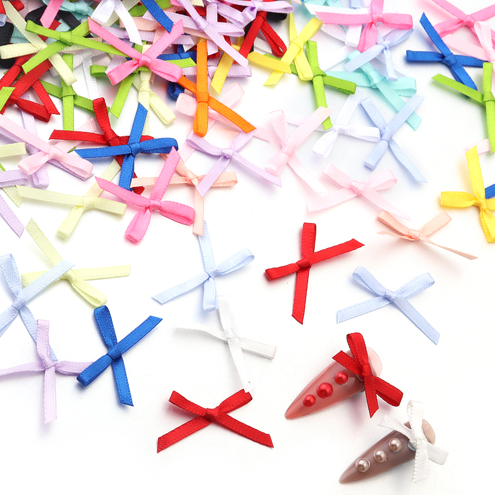 Embellishments For Scrapbooking - 50Pcs 2.5x3cm Ribbons Mini Satin Ribbons