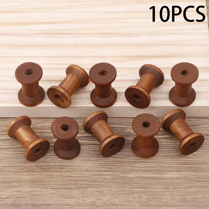 Organza Ribbon Spool - 10Pc Vintage Wooden Spools DIY Reels