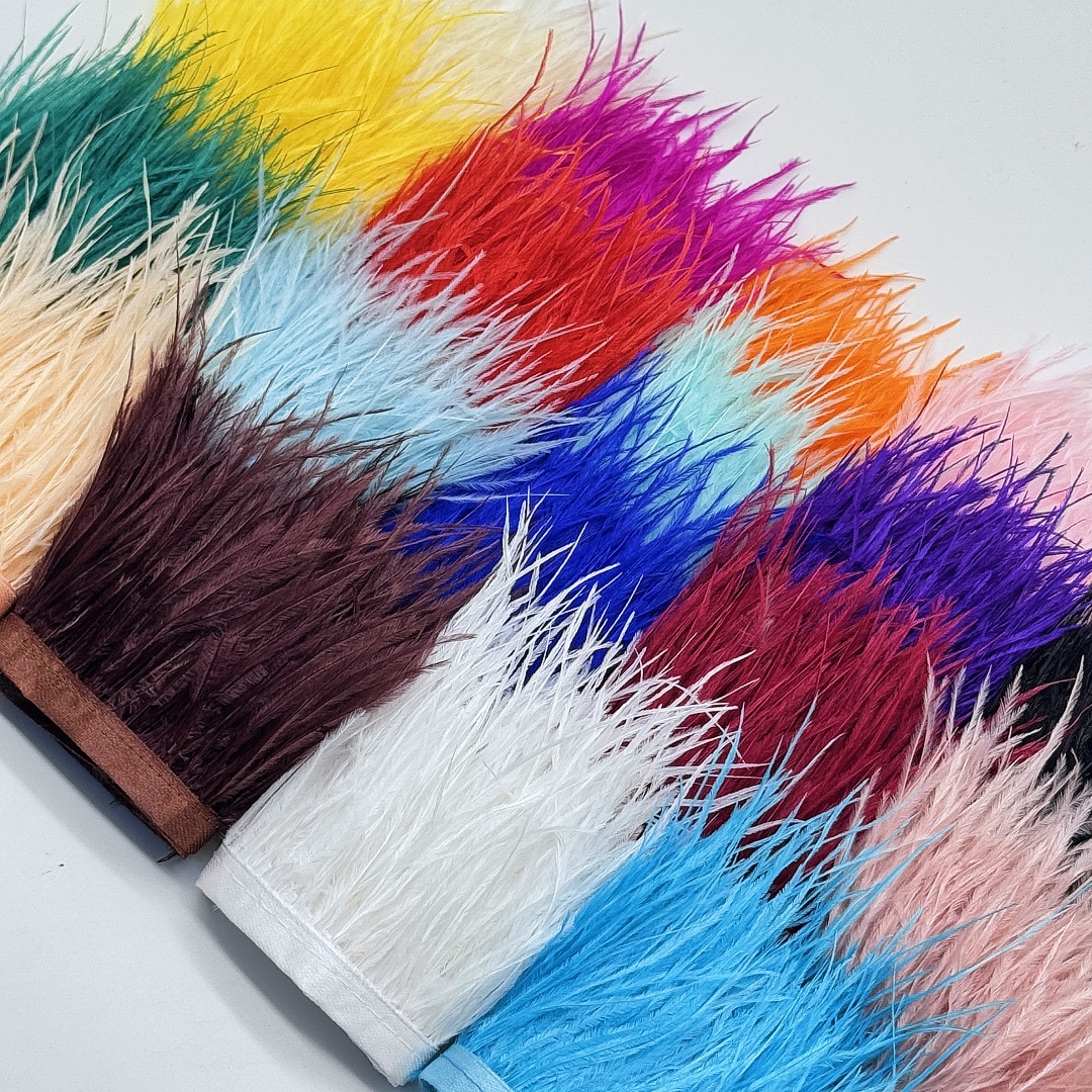Feather Trim Marabou - 100CM Natural ostrich Feather Trim Ribbon