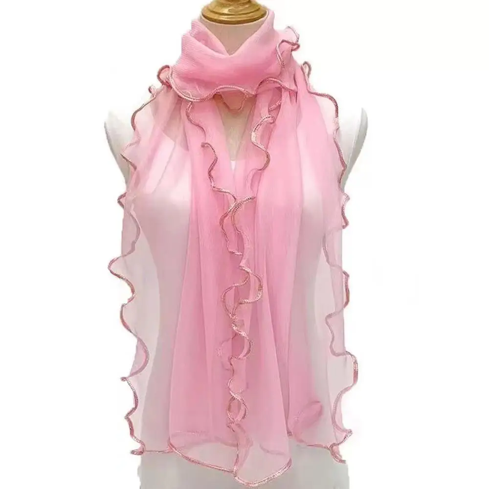 Tassel Fringe Trim - Lightweight Hijab Silk Shawl Women Scarf