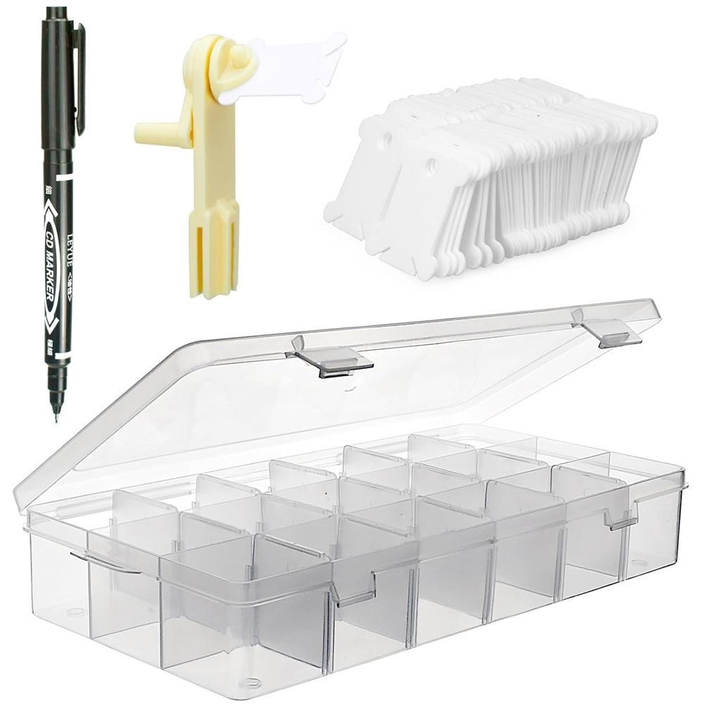 Craft Embellishment Storage - Embroidery Floss Organizer 18 Compartments Cross