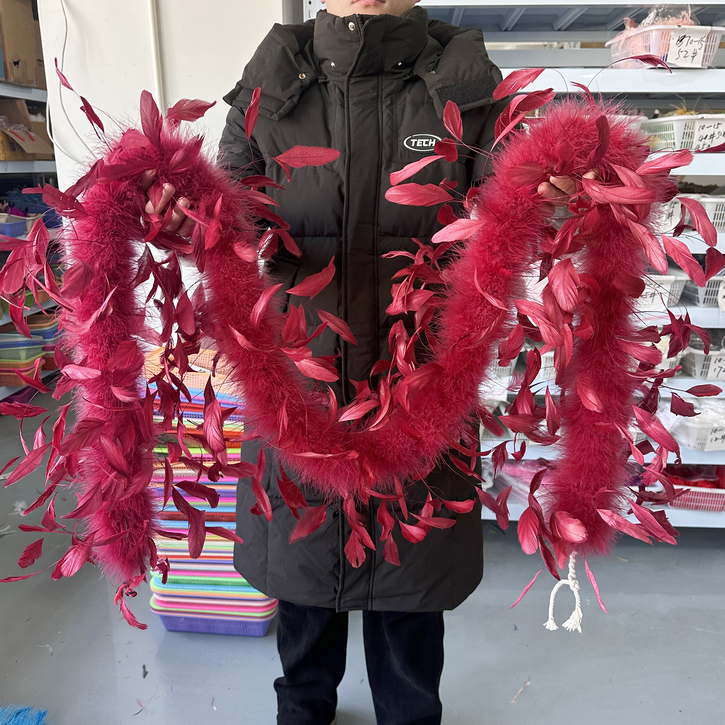 Feather Trim Marabou - 2Meter Burgundy Turkey Marabou Feather Boa