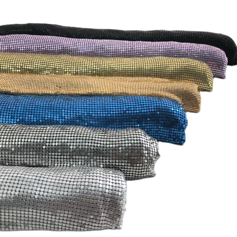 Crystal Mesh Fabric - Gold Aluminum Metal Sequin Fabric, DIY