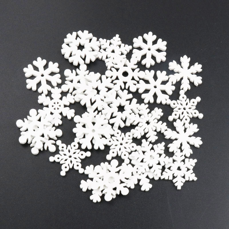Embellishments For Scrapbooking - 20Pcs Wooden Christmas Snowflake Natural Scrapbooking