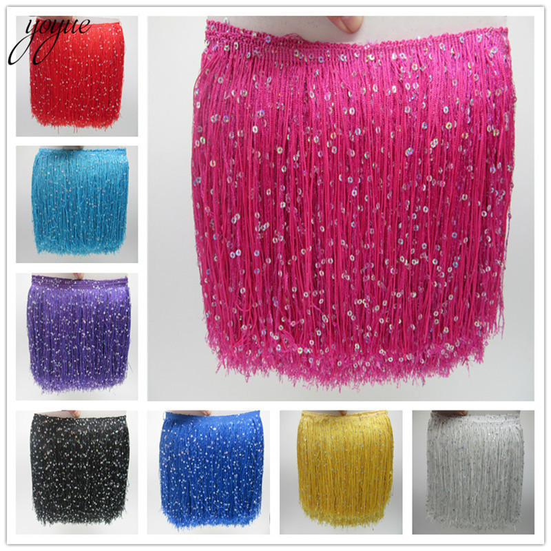 Fringe Ribbon Sewing - YOYUE 1Yard 20CM Long Polyester Sequins