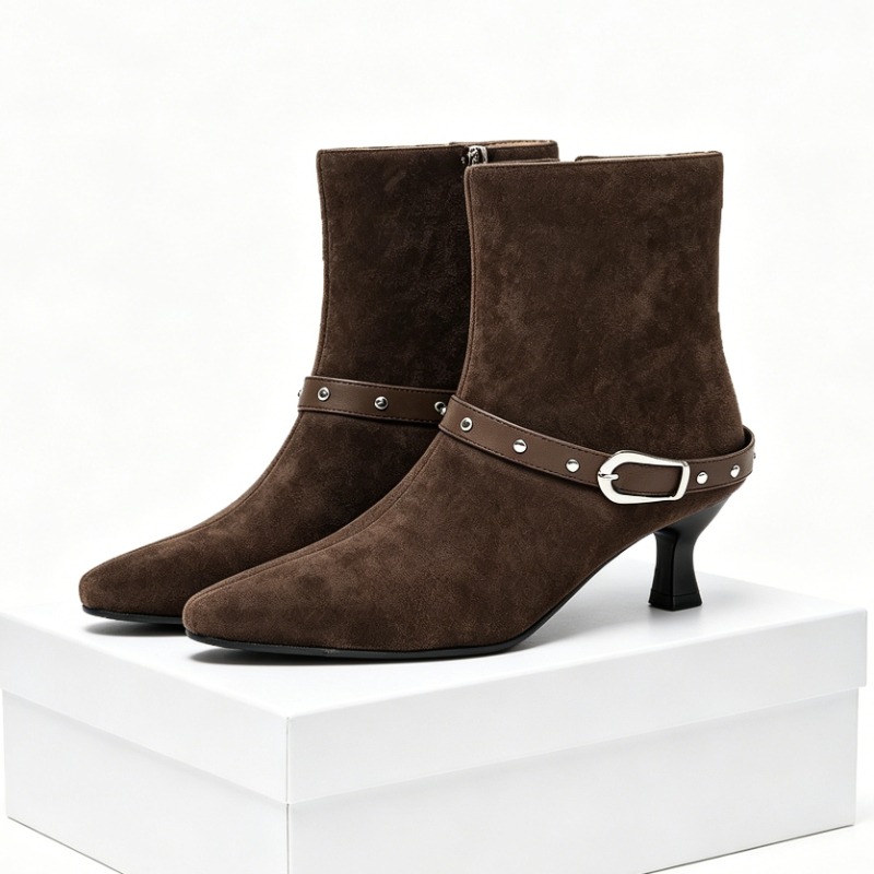 Guipure Lace Panel - New Winter Suede Women High Boots