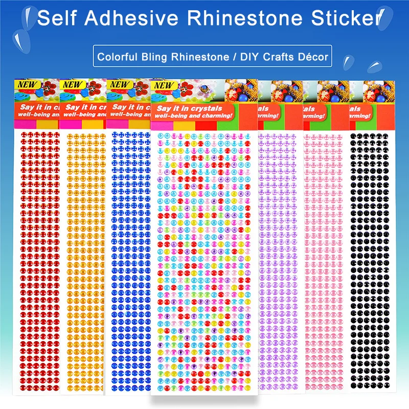 Embellishment Glue Craft - 900/504Pcs Bling Acrylic Rhinestone Sticker Sheet