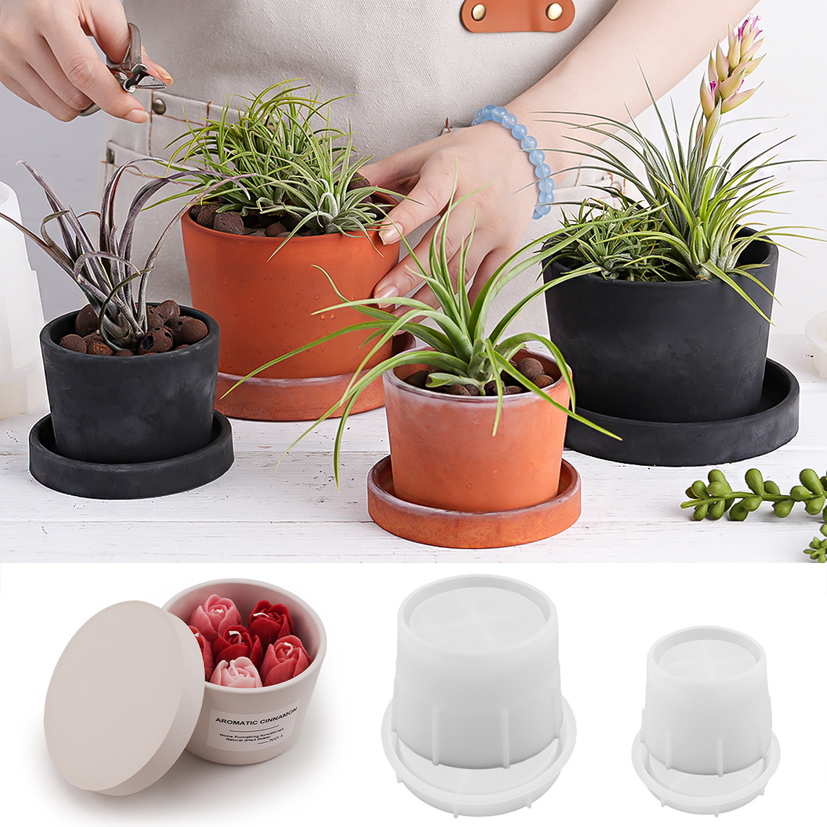 Craft Embellishment Storage - Round Candle Jar Silicone Mold with