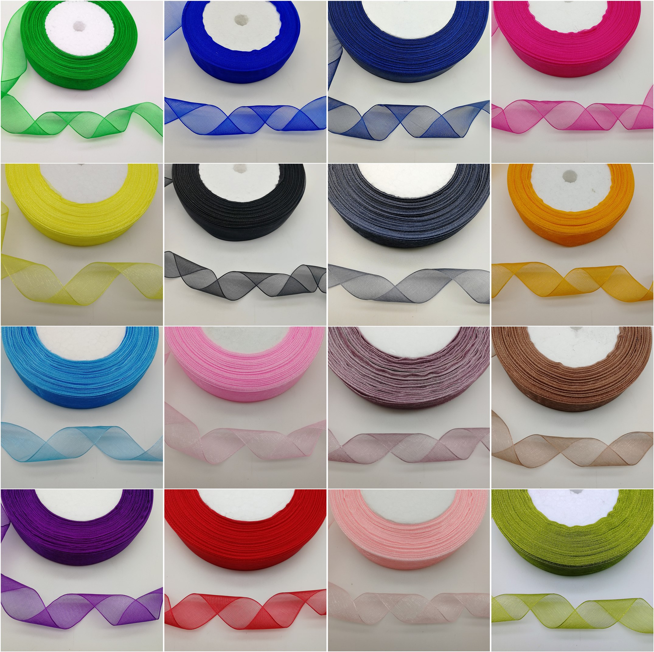 Organza Ribbon Spool - 50 Yards 10/20/25mm Width Spool Satin