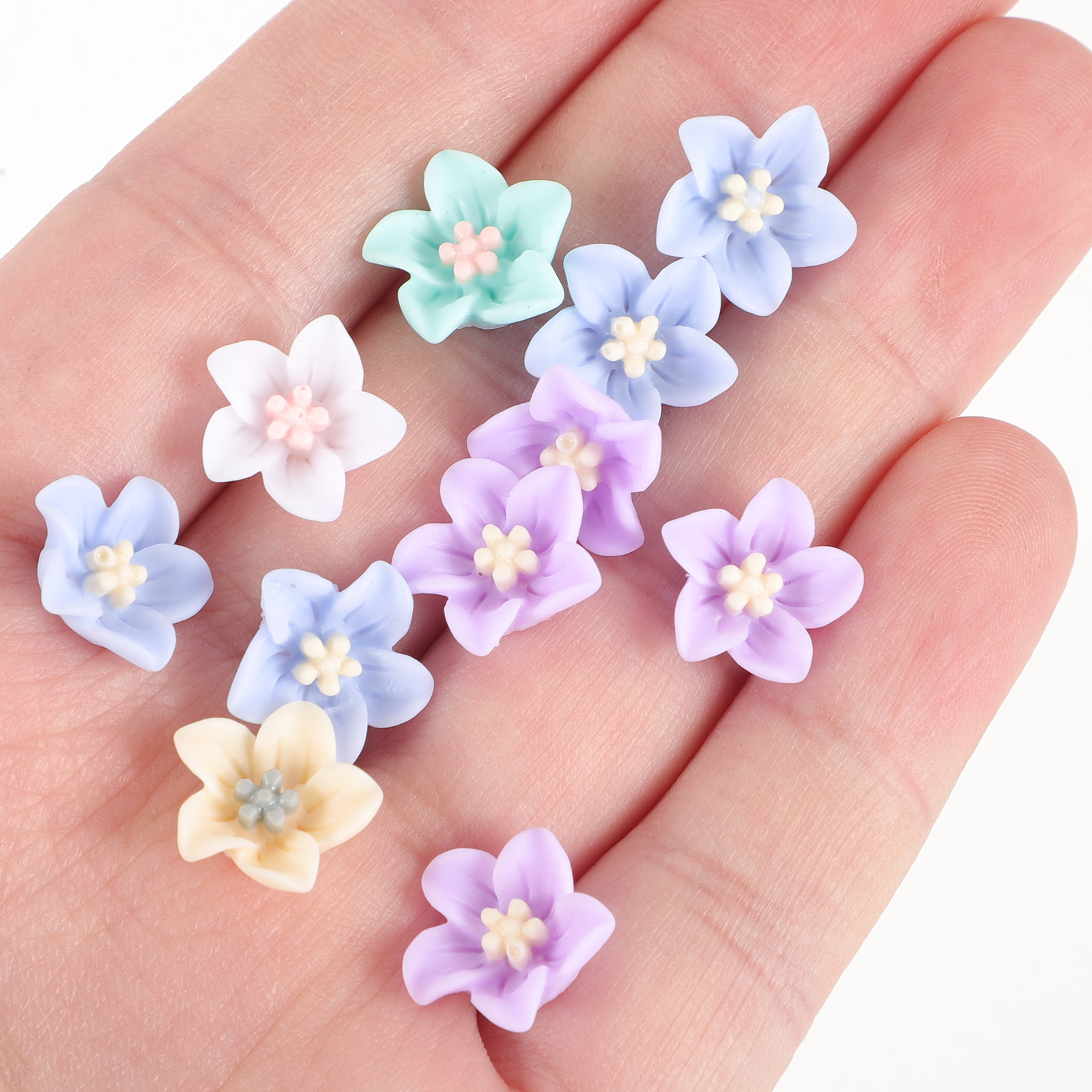 Craft Embellishment - 200Pcs Unique Resin Flower Embellishments DIY