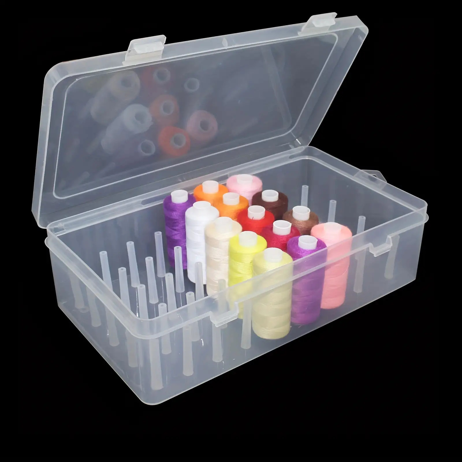 Craft Embellishment Storage - Clear Plastic Sewing Thread Storage Box
