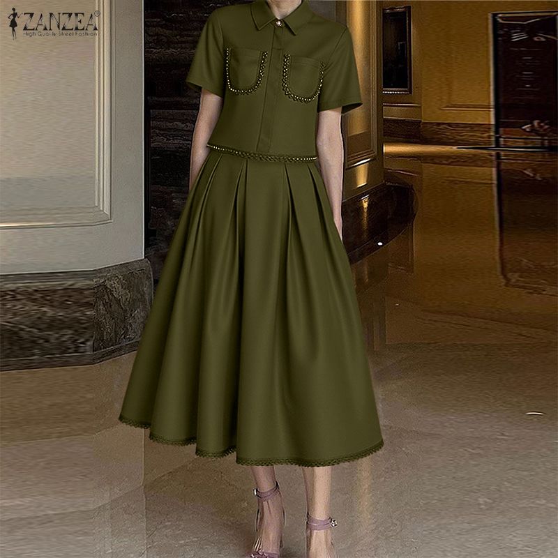 Elastic Lace Trim - ZANZEA Elegant Lace Trim 2-Pieces Skirt