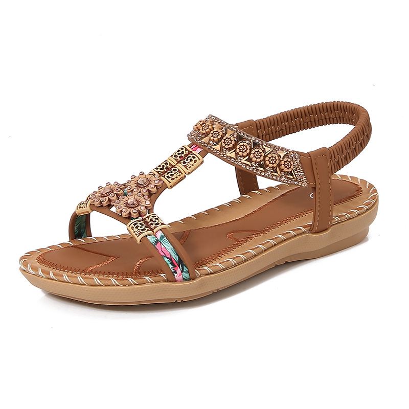 Sew On Rhinestone - Fashion Bohemian Summer Sandals Women Rhinestone