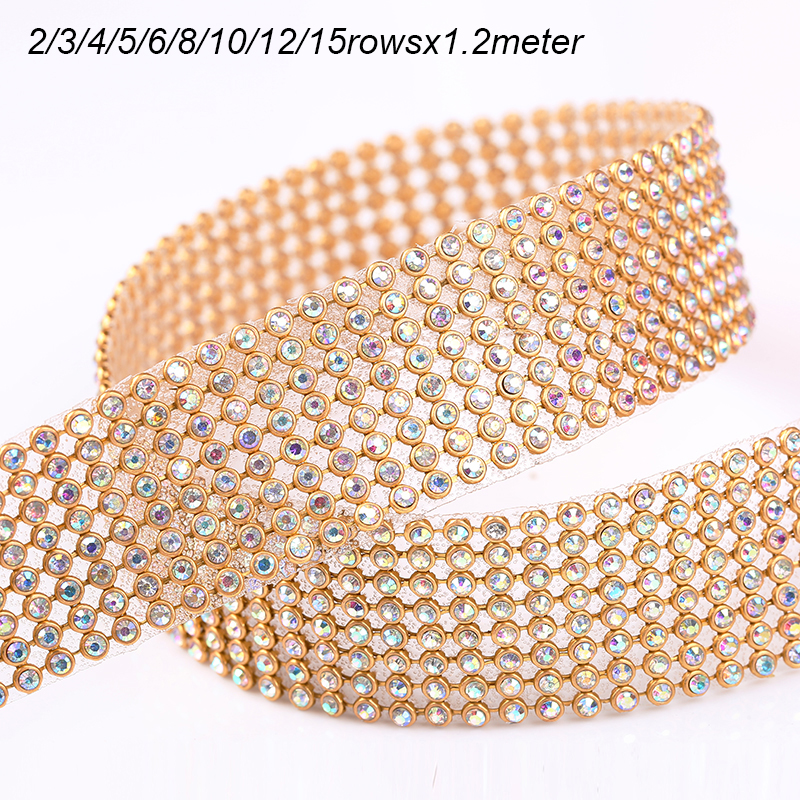 Hotfix Rhinestone Sheet - 10rows Clear Crystal AB Rhinestone Trim