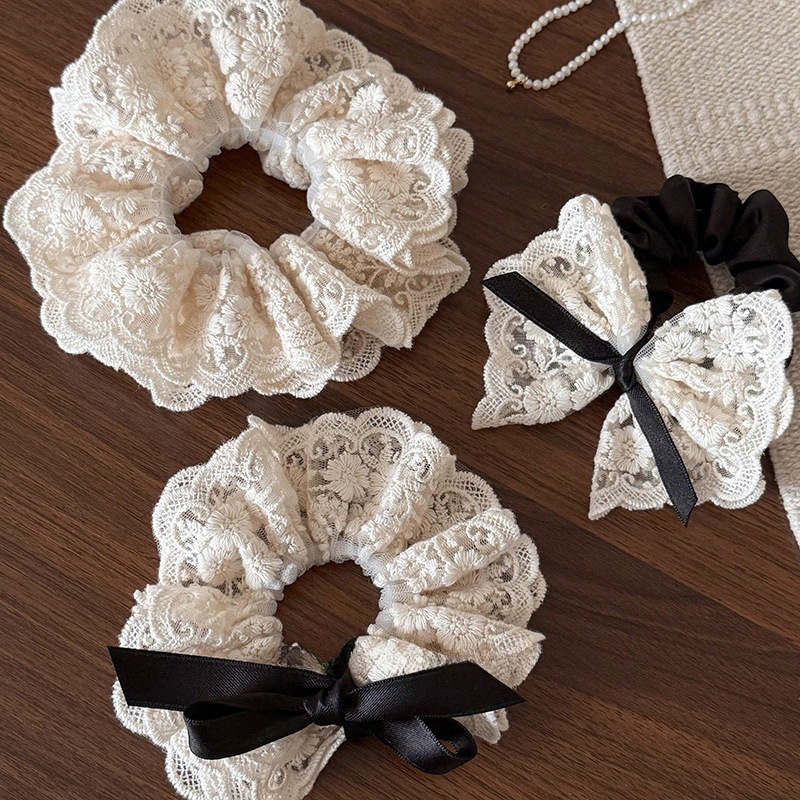 Lace Ribbon Trim - French retro double layered bow lace