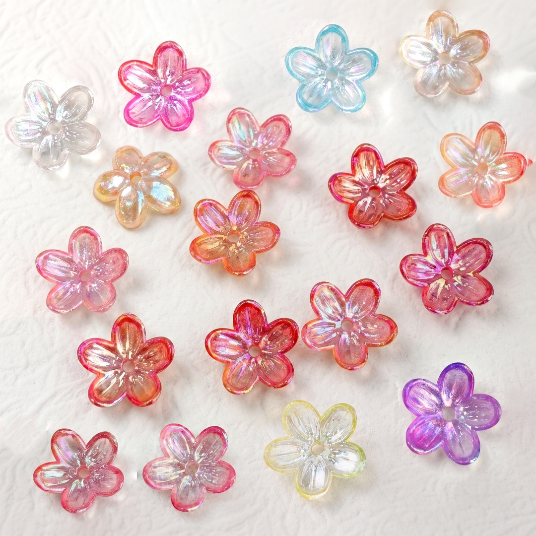 Embellishment Crafts - 100Pcs/lot 12mm Colorful Luminous Cherry Blossom