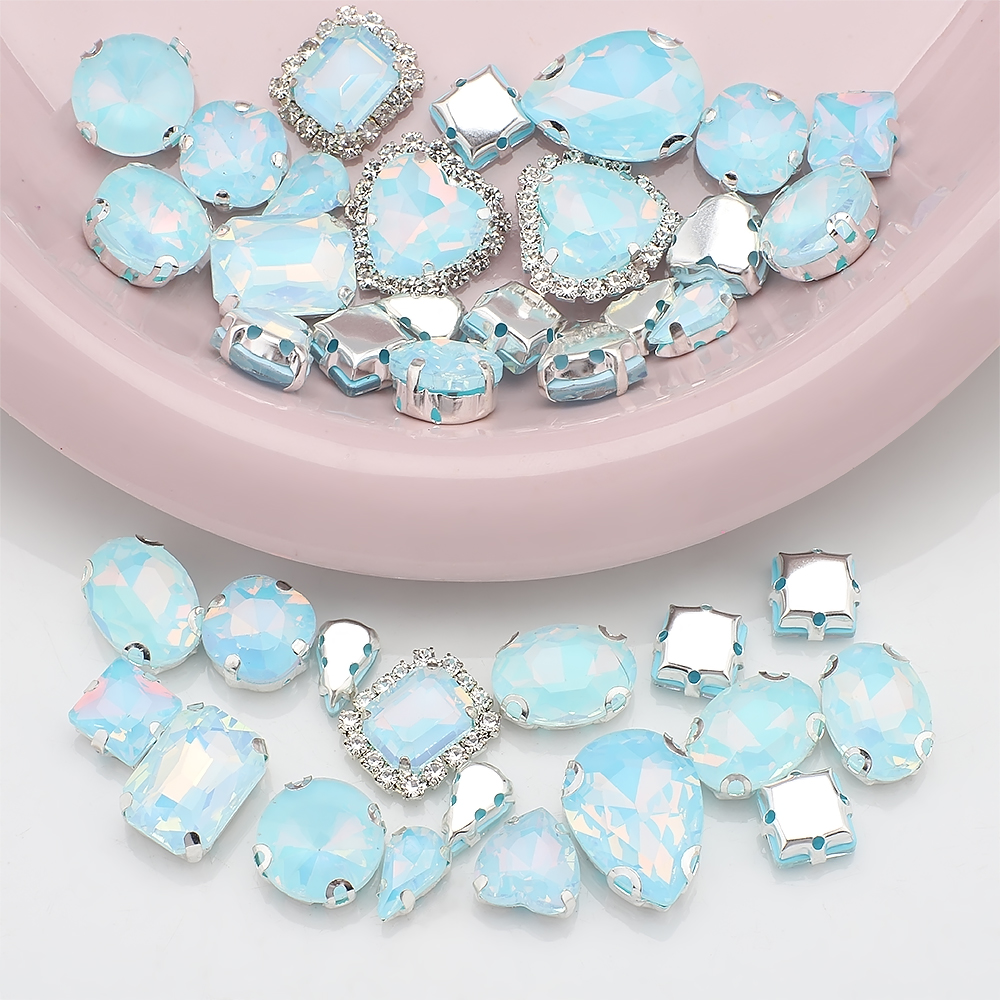 Sew On Rhinestone - 40pcs/bag Mix Shape Opal Glass Loose
