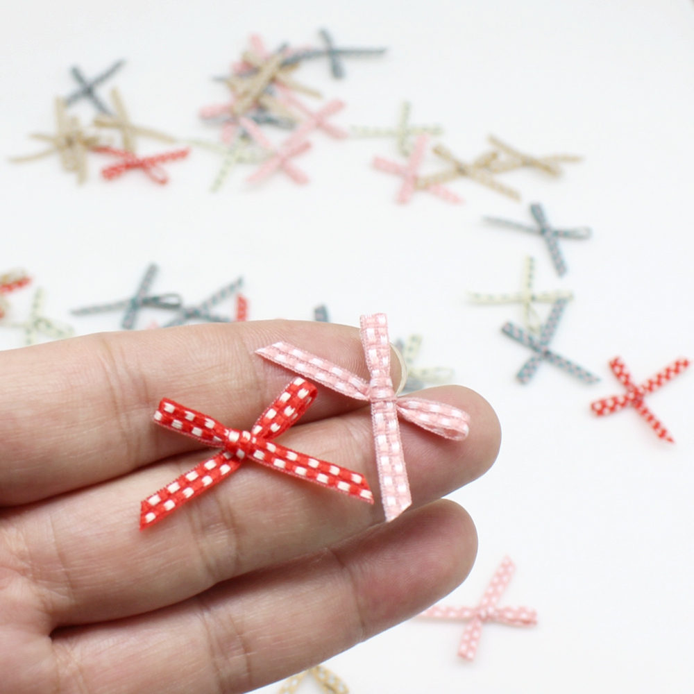Embellishments For Scrapbooking - 100pcs 2cm*3cm Bowknot Small Polyester Satin