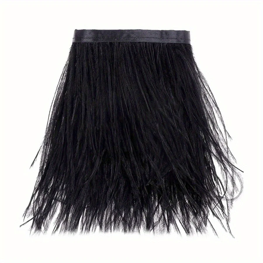 Feather Trim Marabou - 1/10M Natural Plume Black Ostrich Feathers