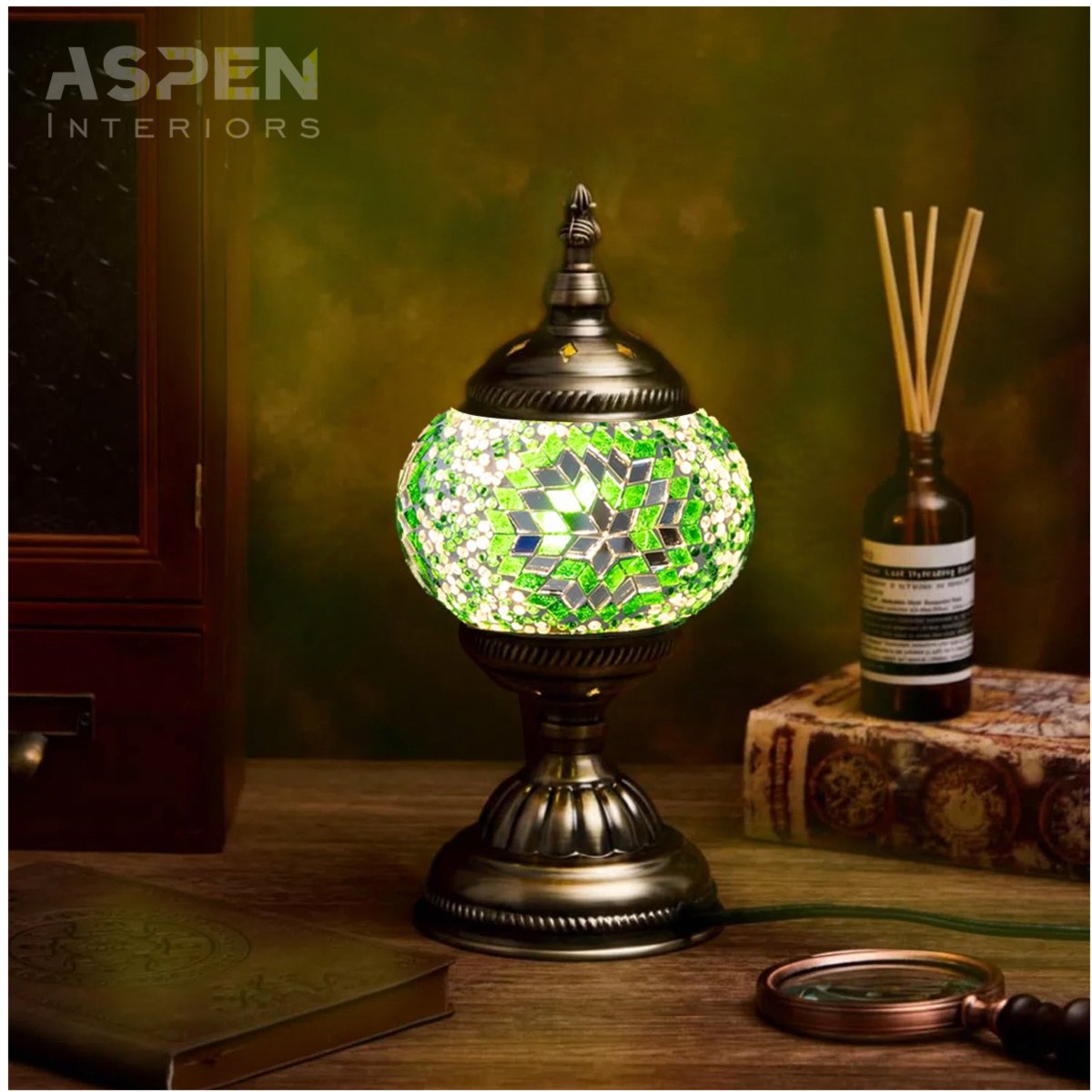 Craft Embellishment - DIY Colored Glass Mosaic Table Lamp