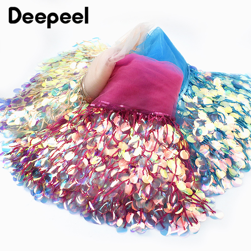 Beaded Trim Fringe - 3Yards 17cm Beaded Sequins Tassel Fringes