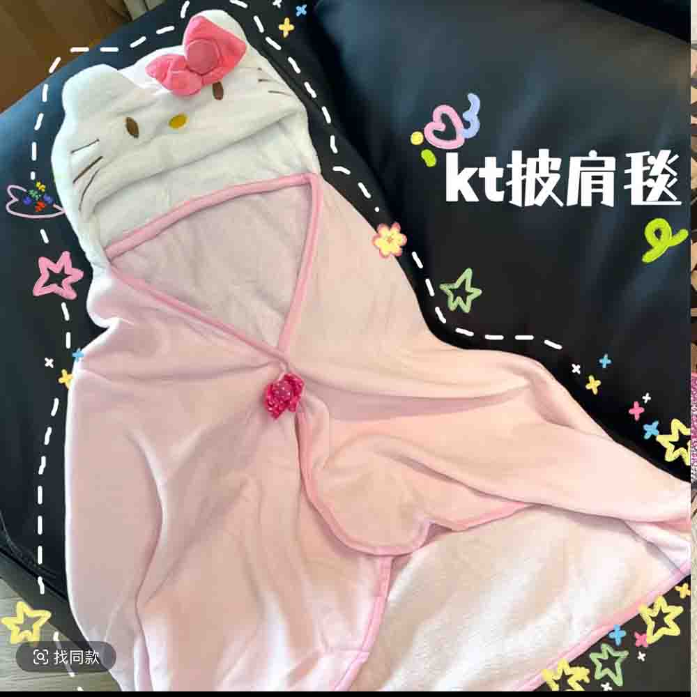 Embellish Knit - Cute Hellokitty Cloak Shawl Air Conditioning