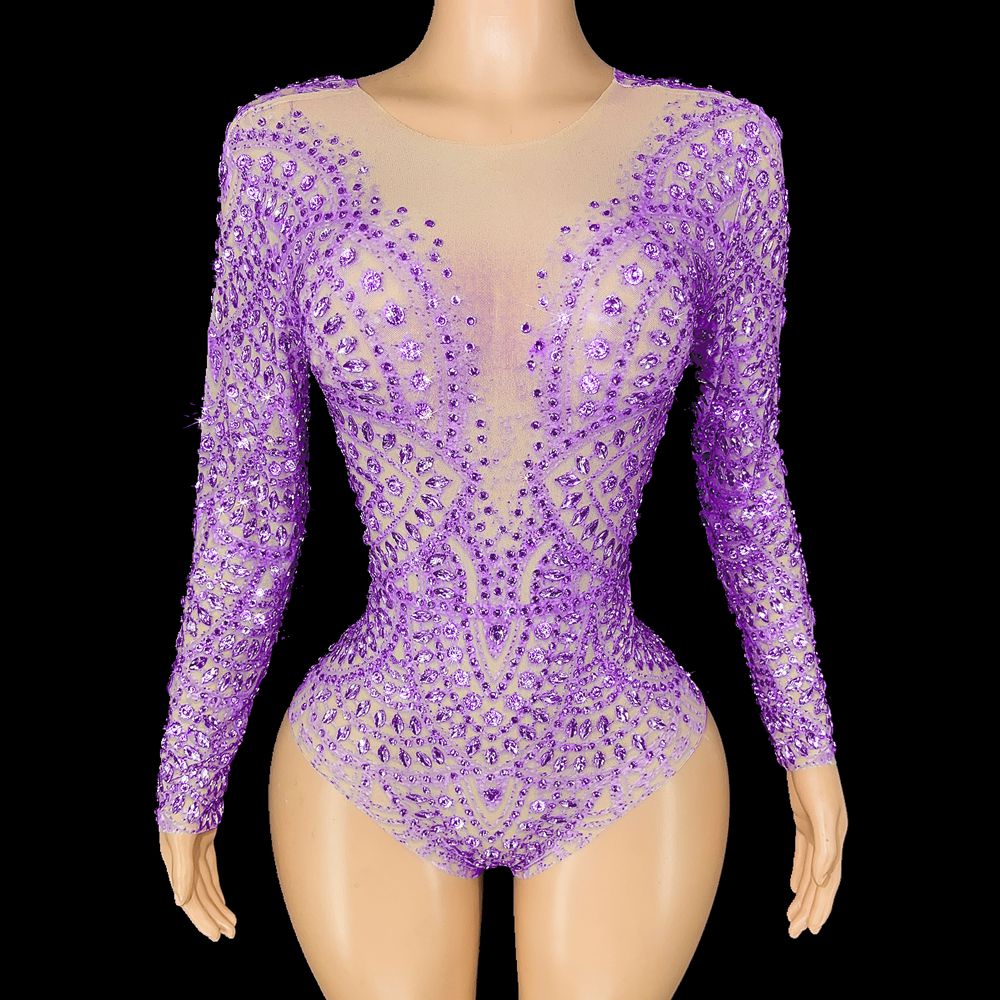 Rhinestone Banding Trim - Sparkly Rhinestones Leotard Long Sleeve for