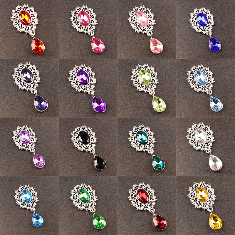 Sew On Rhinestone - 5Pcs Water Droplets Brooch Accessories Garment