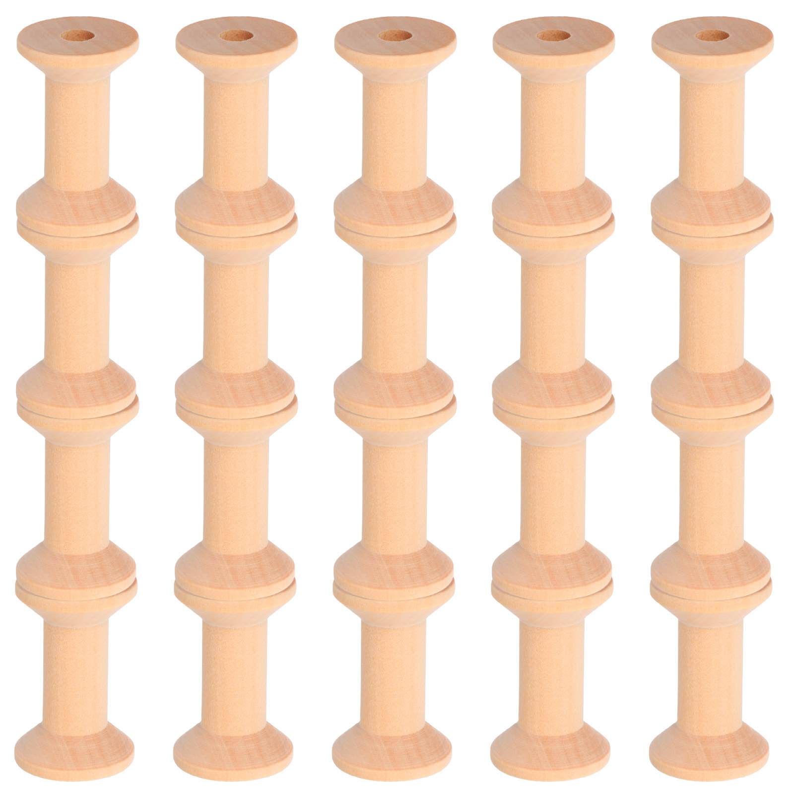 Embroidery Craft - 50Pcs Natural Wood Spools Unpainted Craft