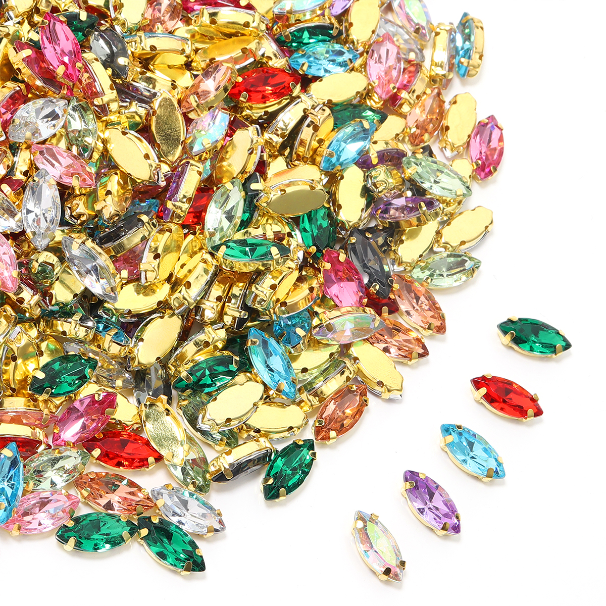 50pcs Horse Eye Shape Stainles - Sew On Rhinestone incelemesi ve fiyatı