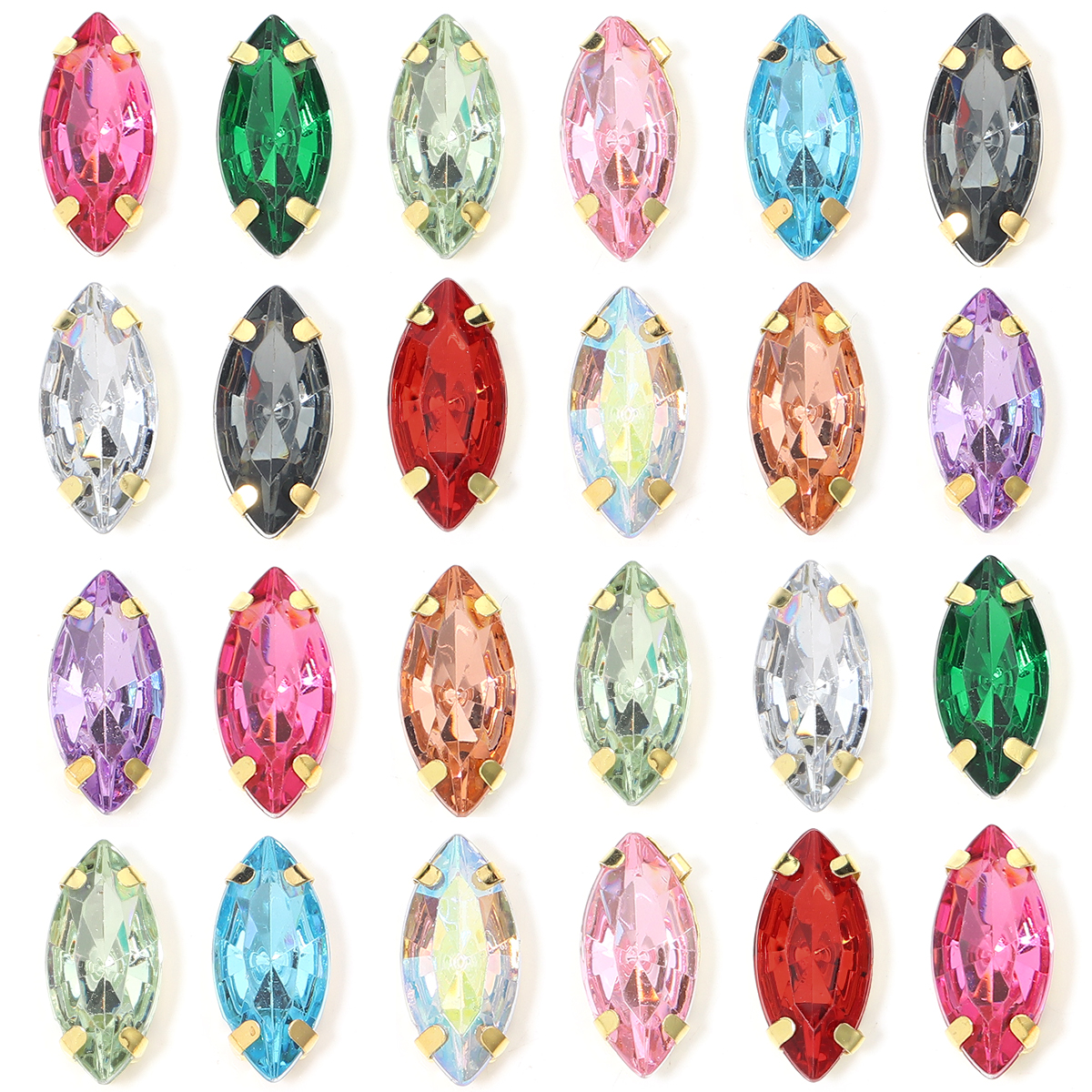50pcs Horse Eye Shape Stainles - Sew On Rhinestone incelemesi ve fiyatı
