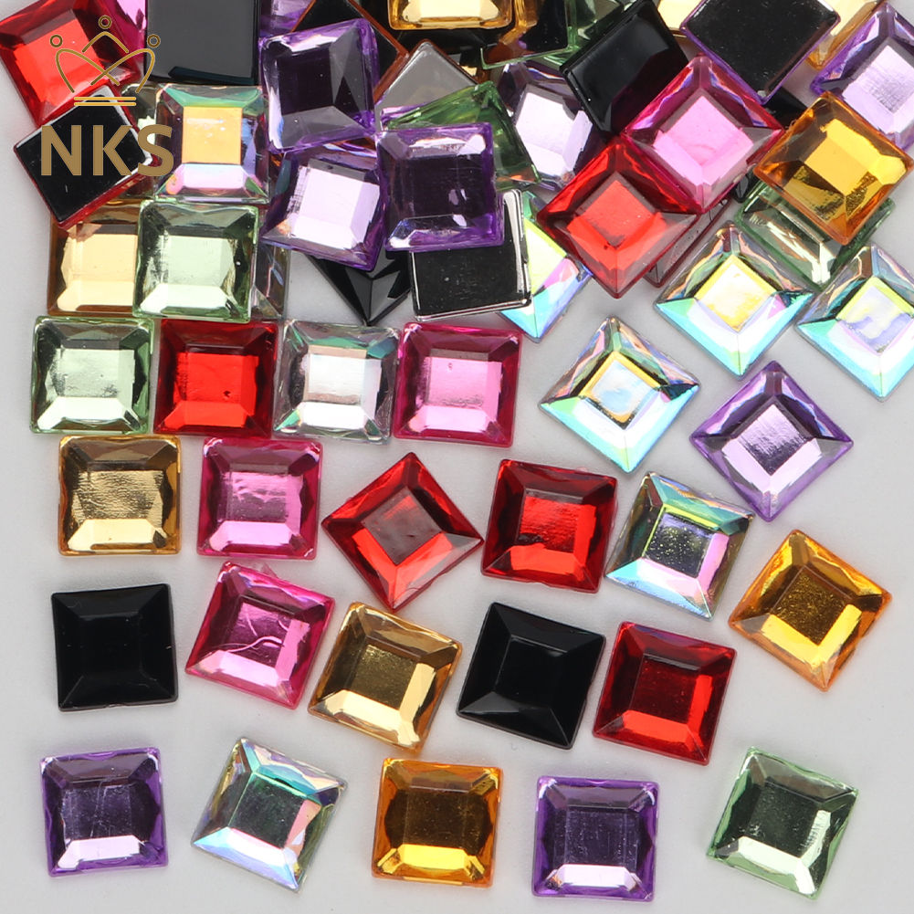 NKS 10mm 12mm Faceted Square C - Hotfix Rhinestone Sheet incelemesi ve fiyatı