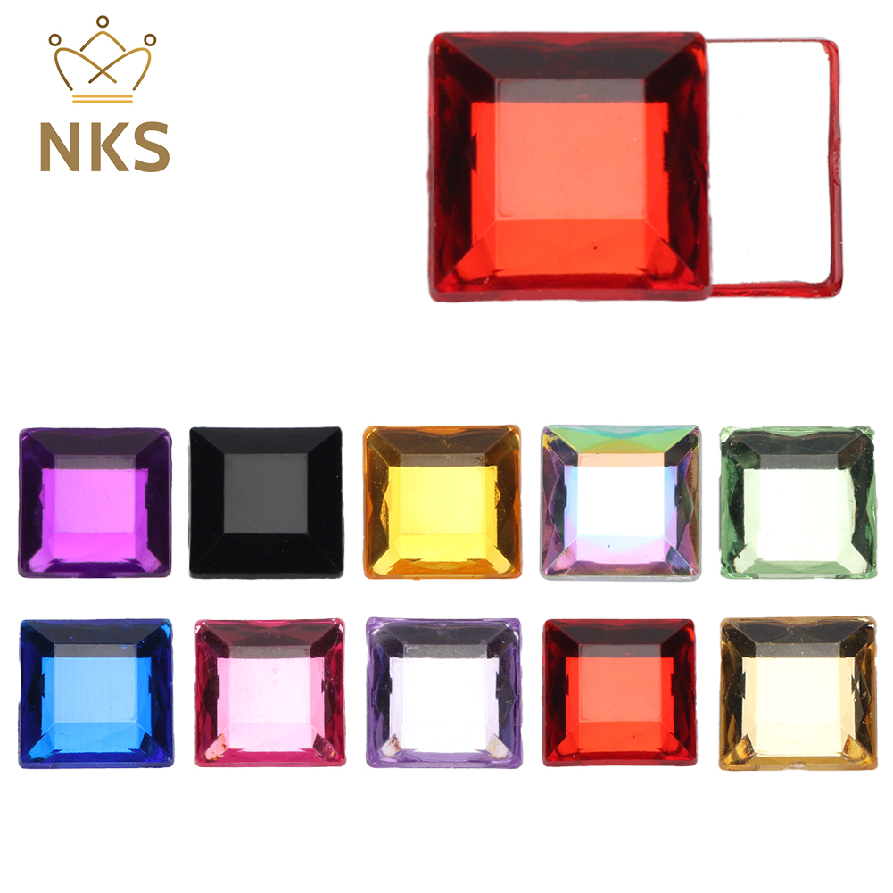 NKS 10mm 12mm Faceted Square C - Hotfix Rhinestone Sheet incelemesi ve fiyatı