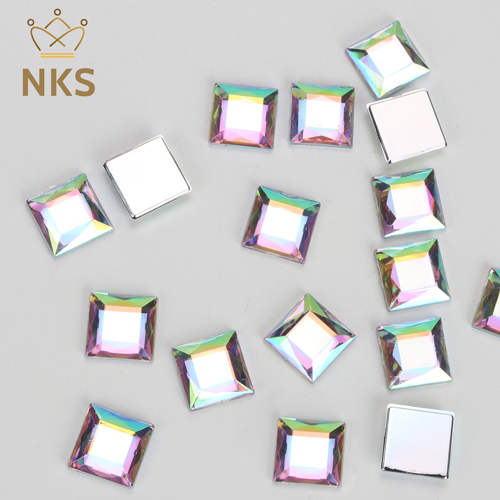 NKS 10mm 12mm Faceted Square C - Hotfix Rhinestone Sheet incelemesi ve fiyatı