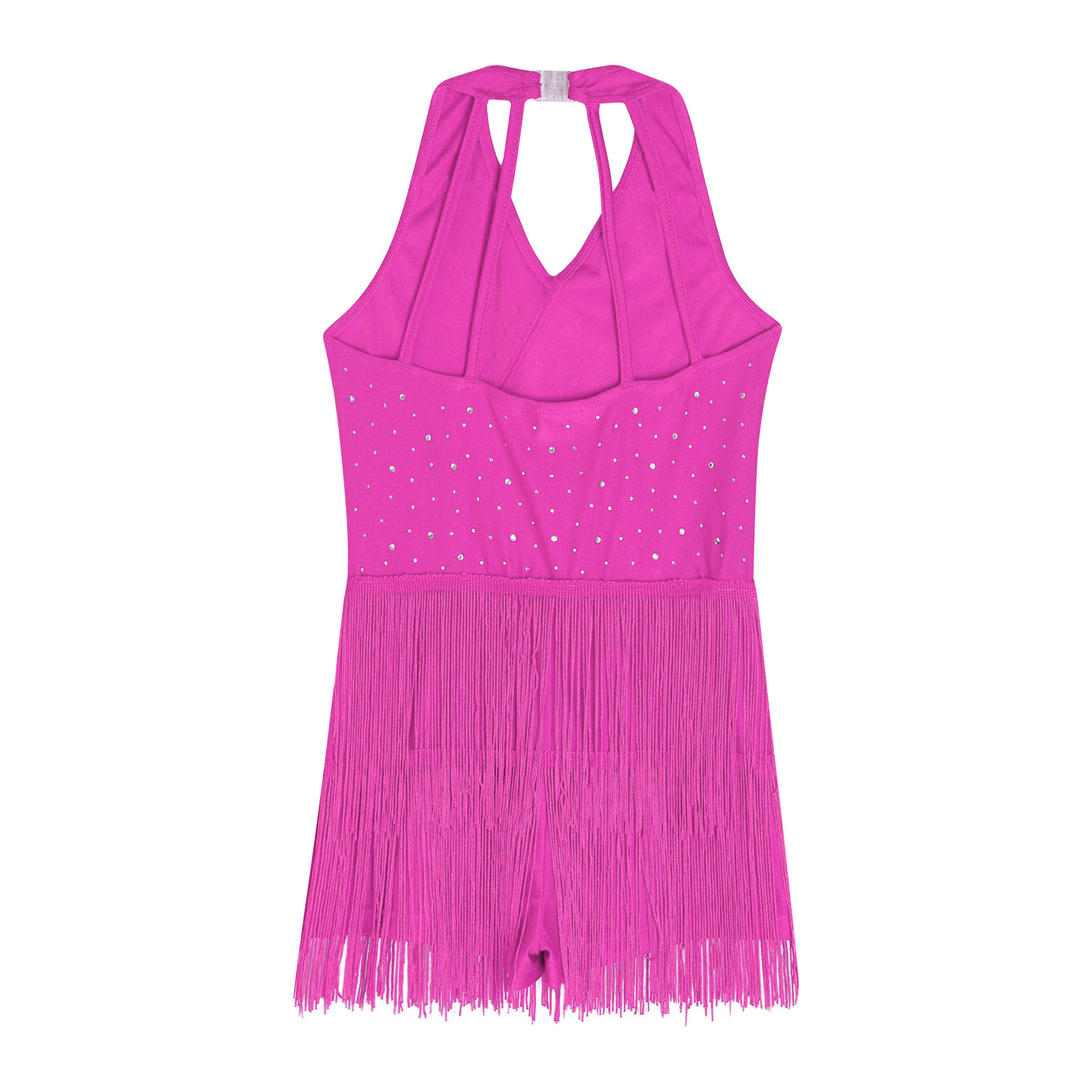 Kids Girls Latin Leotard Dress - Rhinestone Banding Trim incelemesi ve fiyatı
