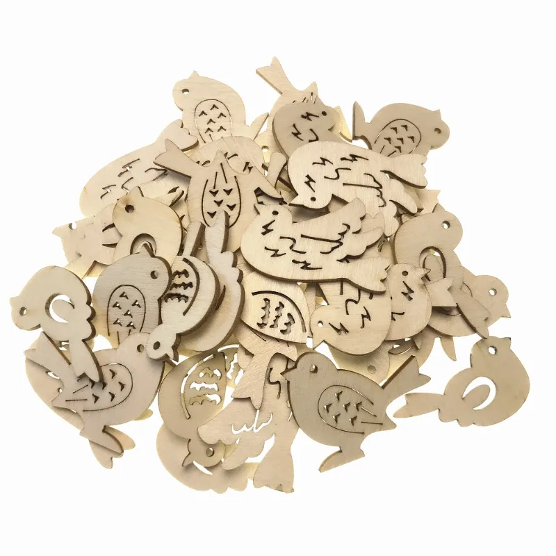 50pcs Wooden Bird Pattern DIY  - Embellishments For Scrapbooking incelemesi ve fiyatı