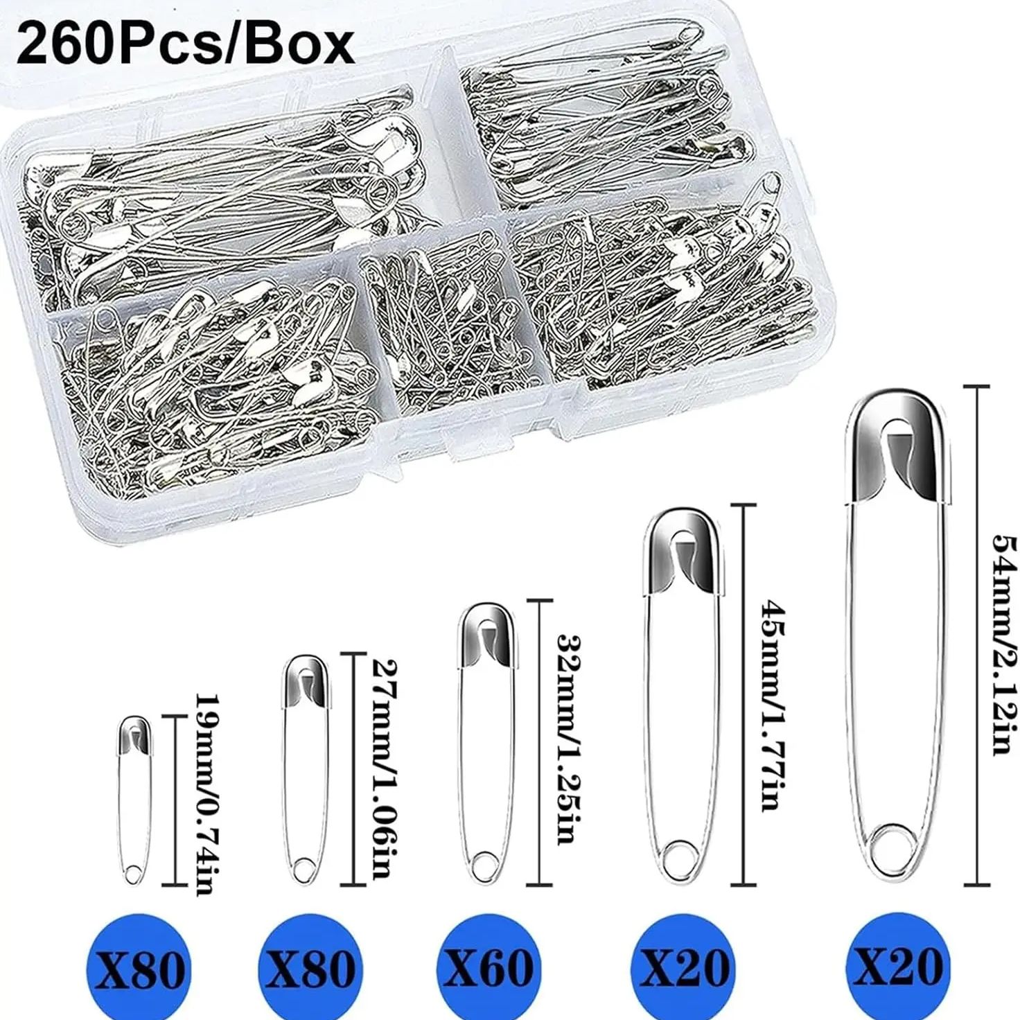 Silver Safety Pins Kit With St - Craft Embellishment Storage incelemesi ve fiyatı