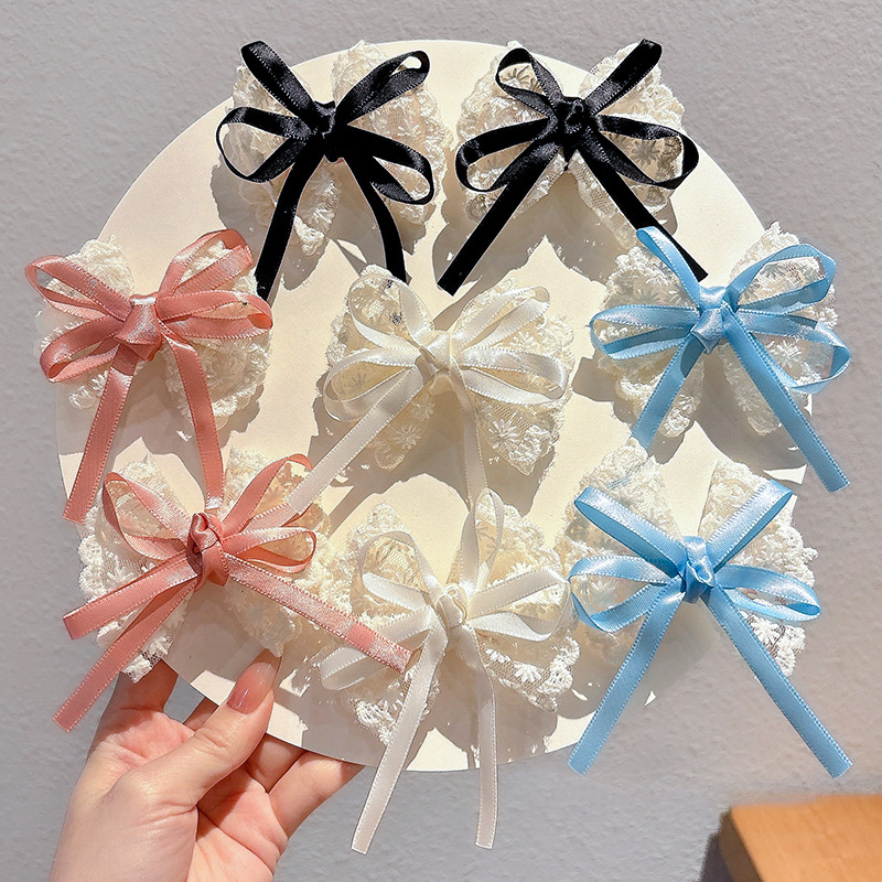 2Pcs Elegant Lace Bow Hairpins - Lace Ribbon Trim incelemesi ve fiyatı