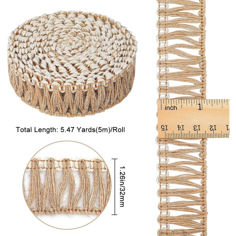 5 Meters Burlap Fringe Tassel  - Fringe Ribbon Sewing incelemesi ve fiyatı