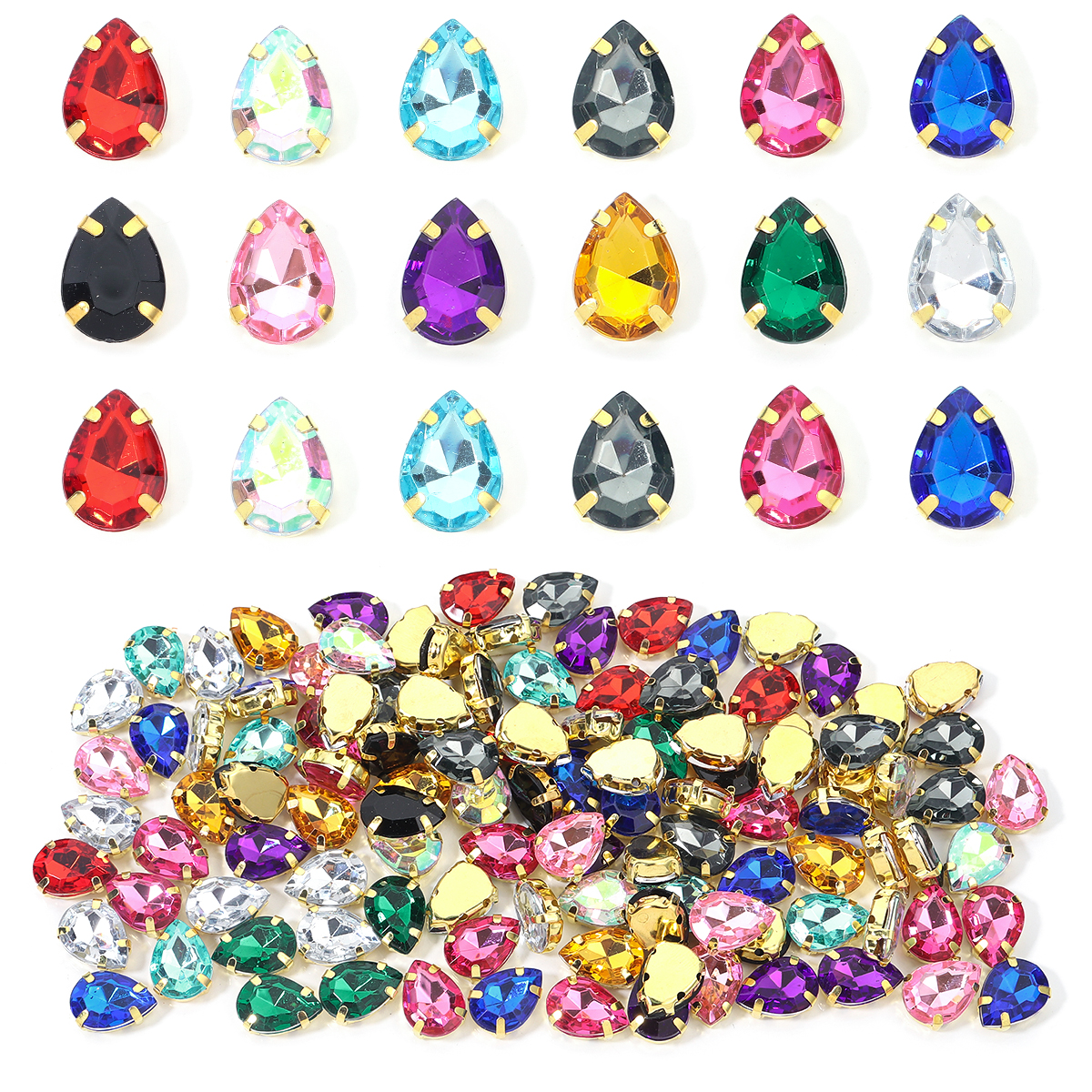 50pcs Colorful Sew-on Claw Rhi - Sew On Rhinestone incelemesi ve fiyatı
