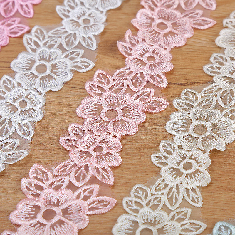 5CM Width Embroidered Organza  - Lace Ribbon Trim incelemesi ve fiyatı