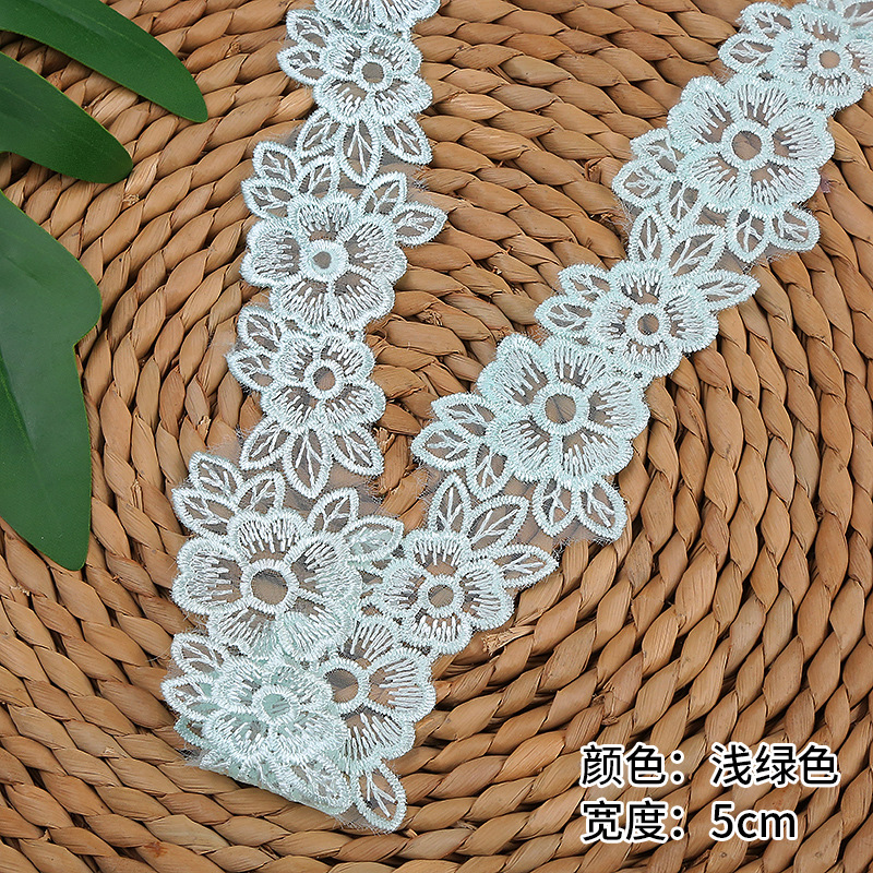 5CM Width Embroidered Organza  - Lace Ribbon Trim incelemesi ve fiyatı