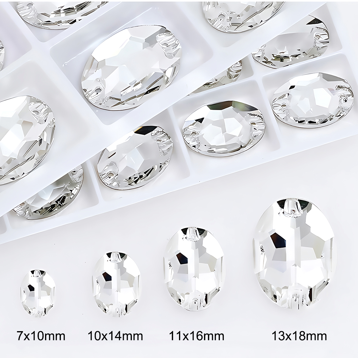 Oval Ellipse Crystal Clear Gla - Sew On Rhinestone incelemesi ve fiyatı